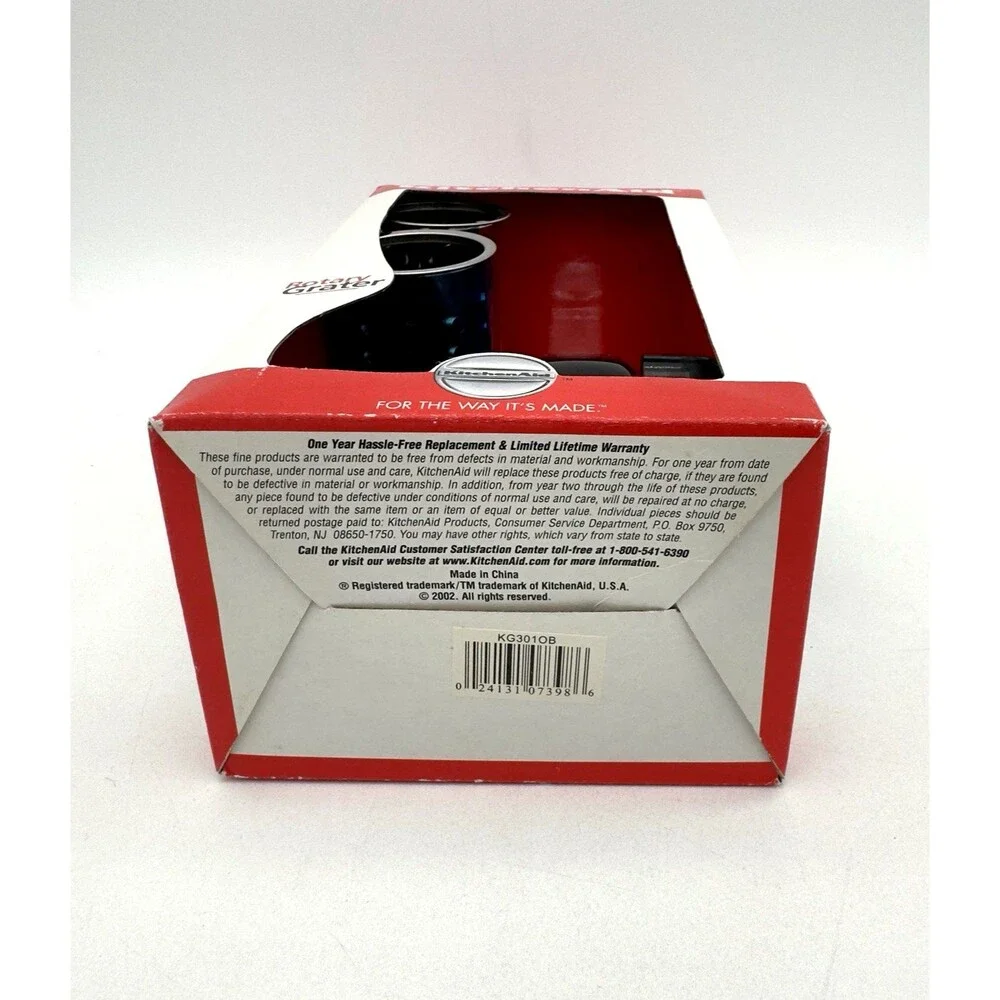 KITCHENAID Rotary Grater (3) Drums Black Manual Model KG301OB BRAND NEW